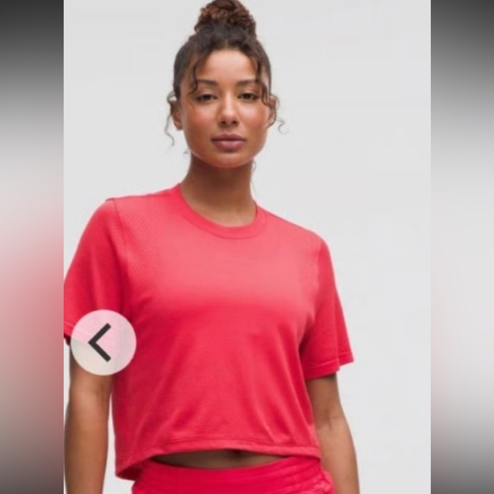 Tuckernuck sport red cropped active tee top casual fall active classic logo $88